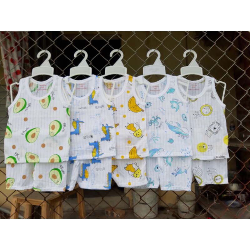 Bộ cotton giấy sát nách cho bé từ 3-6kg