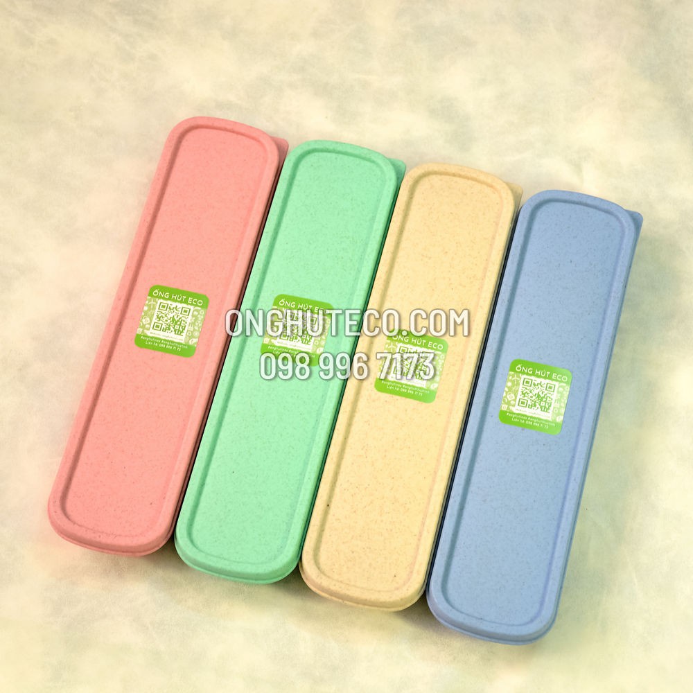 Hộp nhựa sinh học lúa mì đựng muỗng đũa/ống hút - 3 size