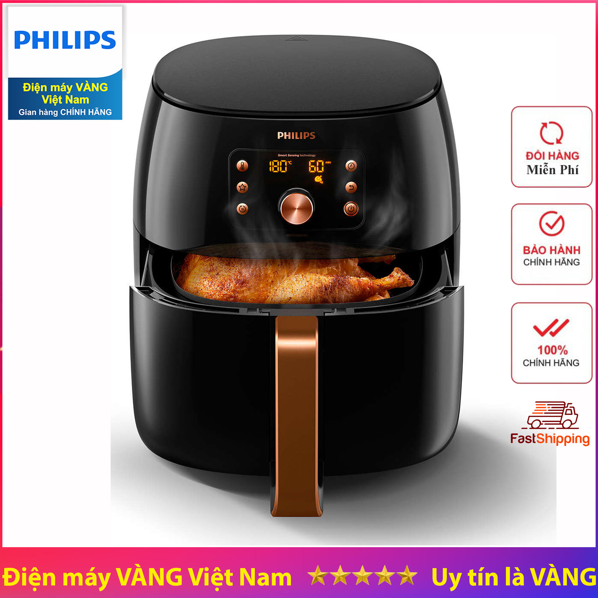 Nồi chiên không dầu Philips Airfasher HD9860 XXL - Hàng chính hãng