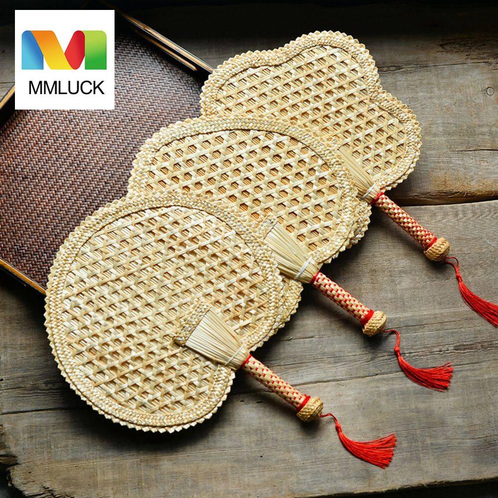 MMLUCK quạt cầm tay cổ trang Quạt Cầm Tay Trang Trí Tự Làm Thân Thiện Với Môi Trường Hình Trái Tim Nhân Tạo Phong Cách Trung Quốc Pushan Quạt Dệt Trang Trí Nhà Cửa Quạt Làm Mát