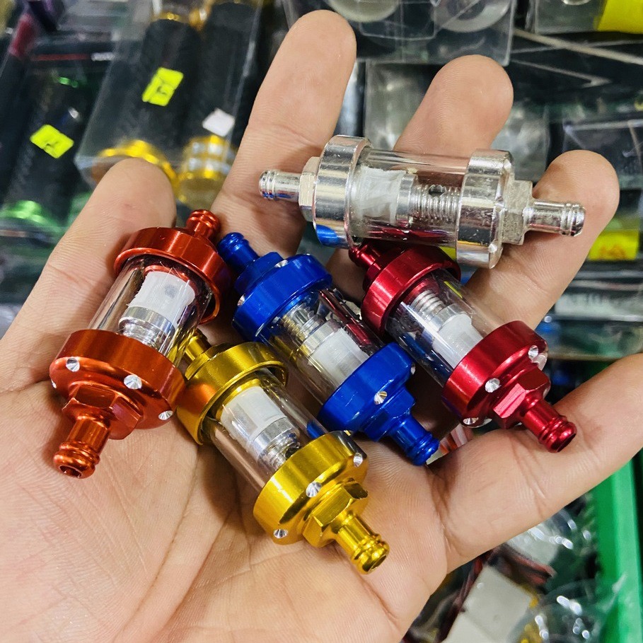 [HCM]LỌC XĂNG TRONG SUỐT NHÔM CNC SỬ DỤNG CHO DREAM WAVE SIRIUS JUPITER