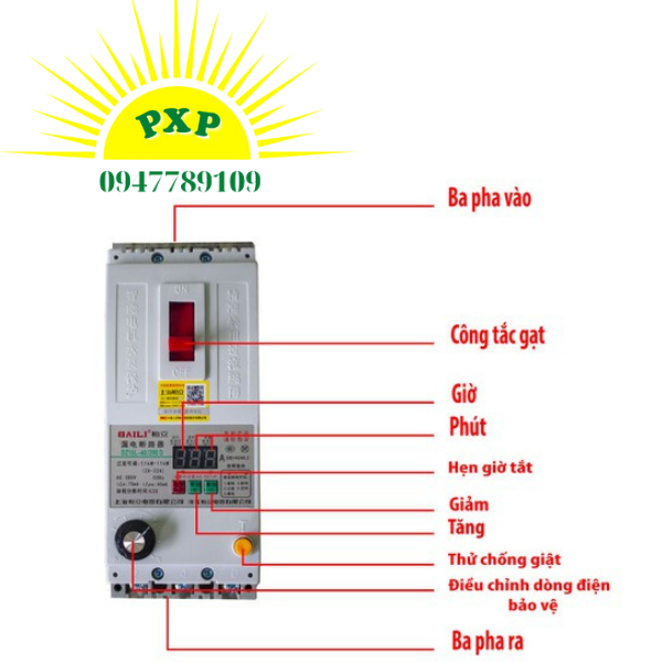 [ATOMAT]  BAILI 40A/60A/100A Bảo Vệ Pha, Chống Mất Pha, Lệch Pha, Điều Chỉnh Dòng, Chống Giật