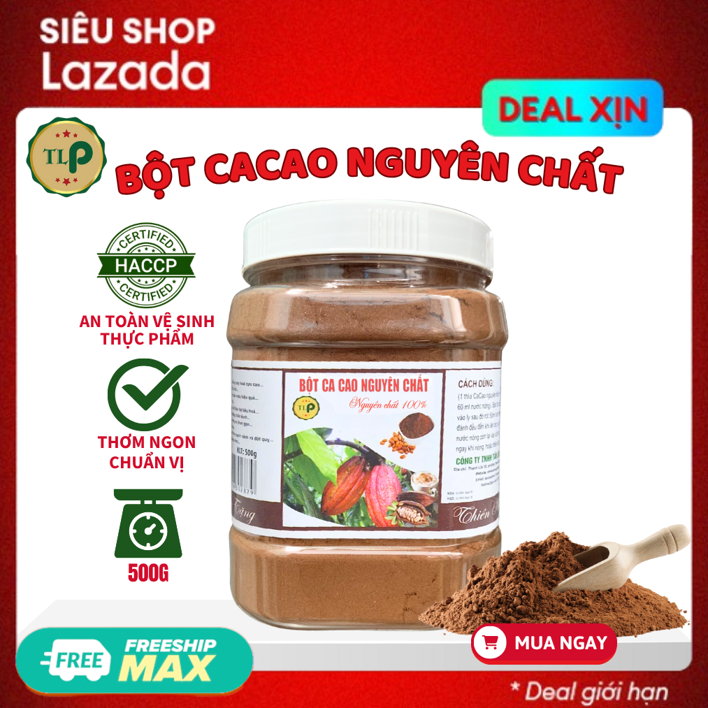 BỘT CACAO NGUYÊN CHẤT TÂN LỘC PHÁT HŨ 500G Bột cacao hoàn toàn tự nhiên
