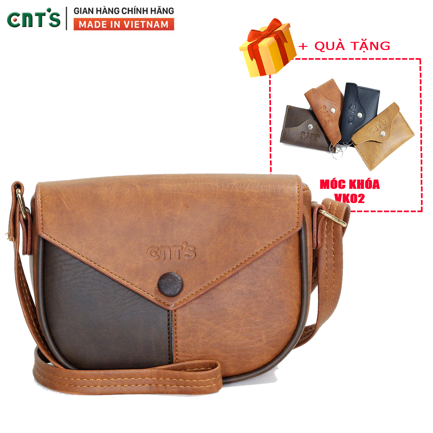 Túi Đeo Chéo Nữ CNT TĐX51 Tặng Ví VK02