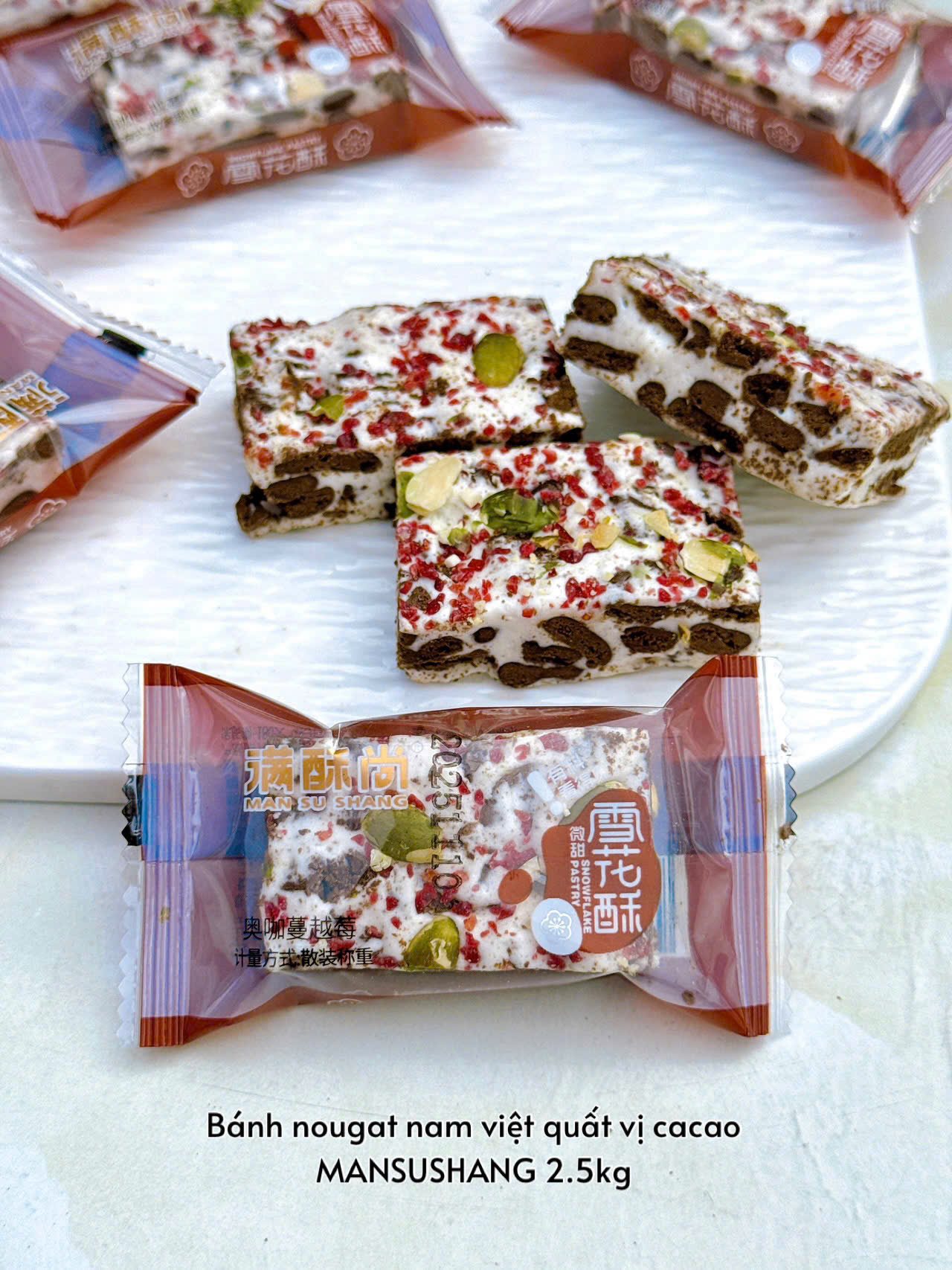 [ XÁ 1KG ] BÁNH NOUGAT NAM VIỆT QUẤT MANSUSHANG [ VỊ CA CAO ] [300GR] [500GR]