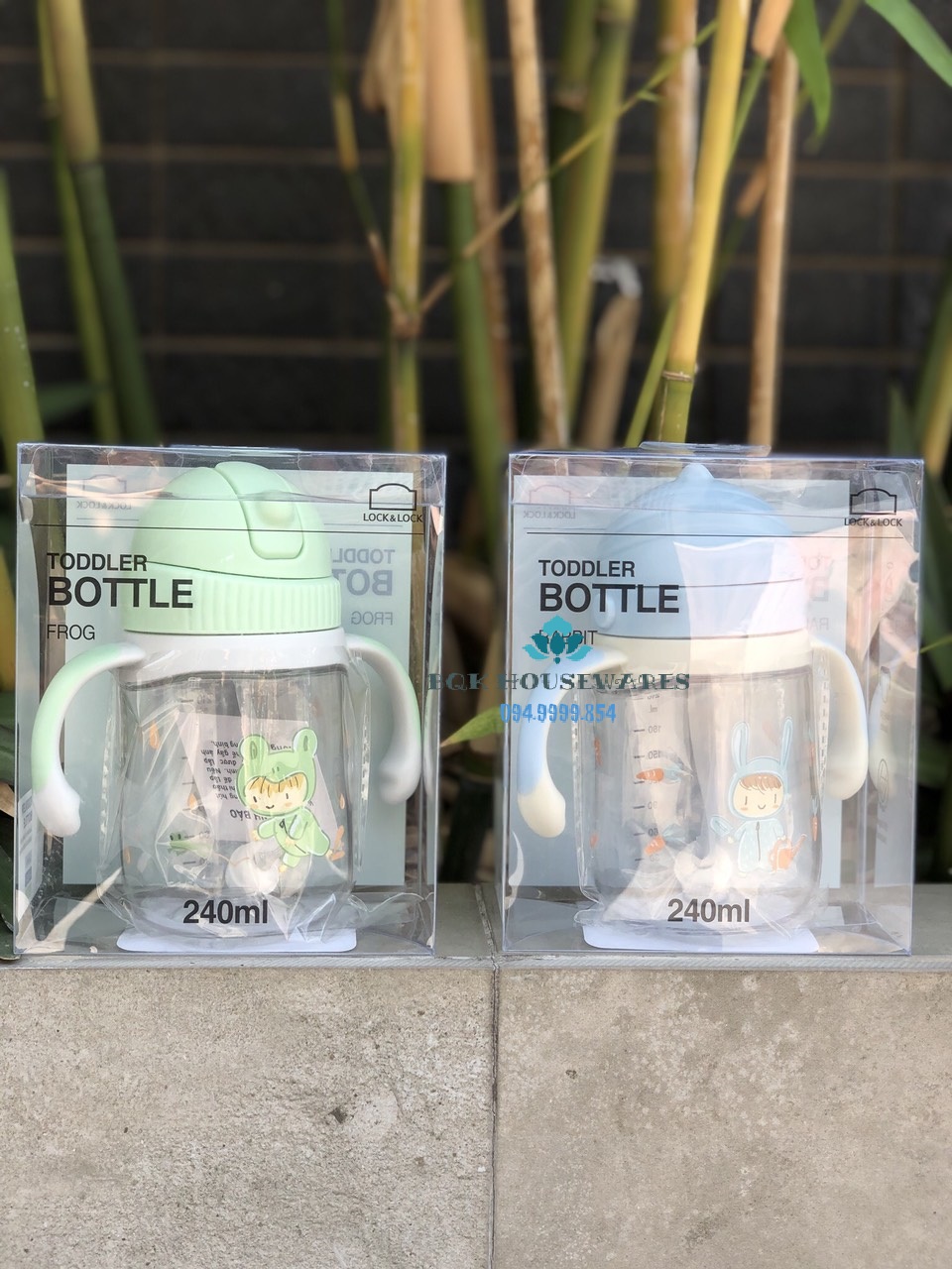 Bình tập uống cho bé 240ml lock&lock - nhựa tritan abf682 abf680