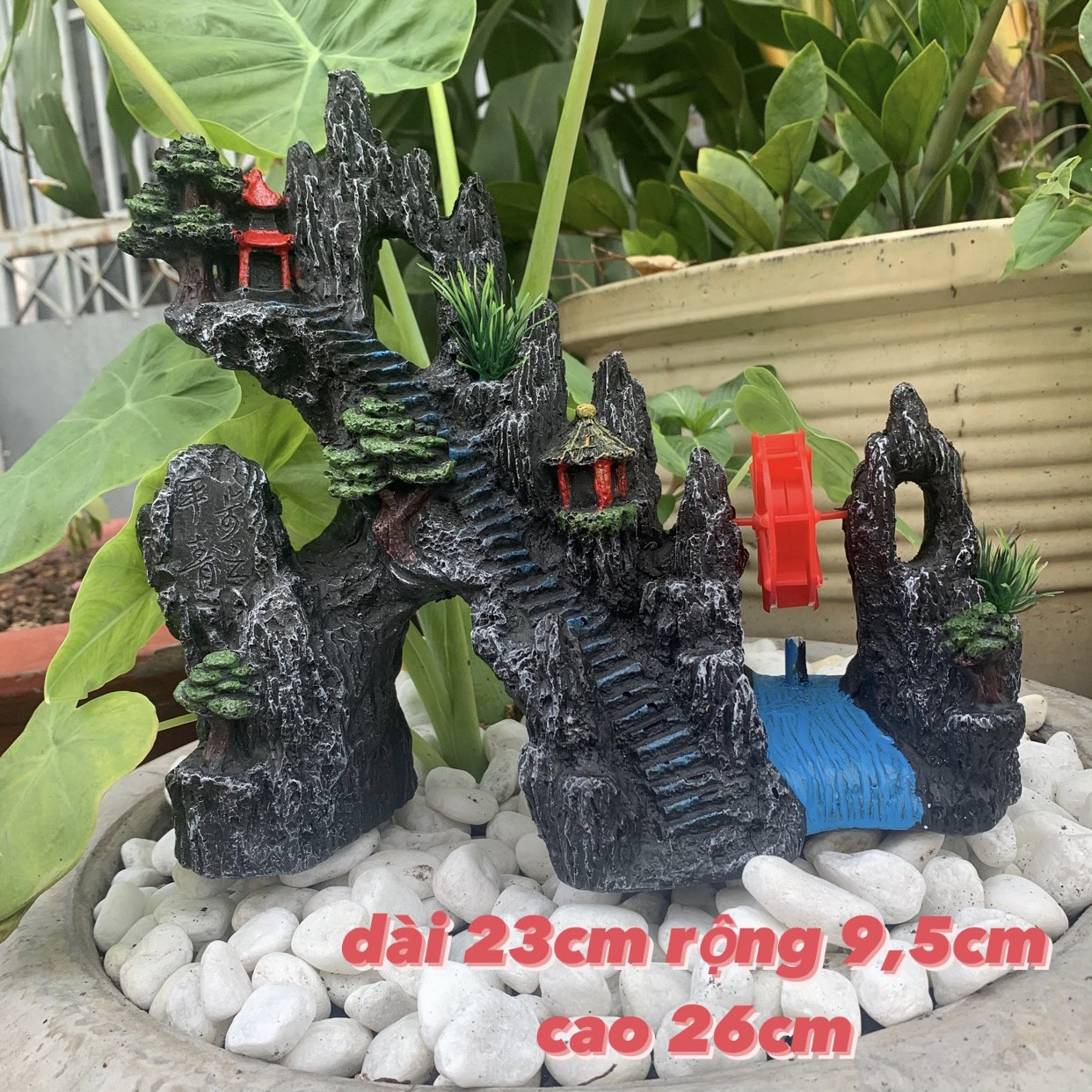 [MS 34] Núi Có Thang Dài Sủi O x i Có Bánh Xoay Trang Trí Hòn Non Bộ, Hồ Cá, Sân Vườn...