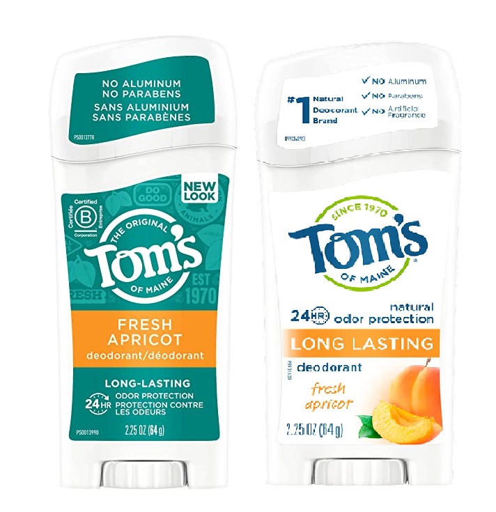 Lăn khử mùi dạng sáp hương đào Tom's of Maine Long Lasting Natural Deodorant Fresh Apricot 64g (Mỹ)
