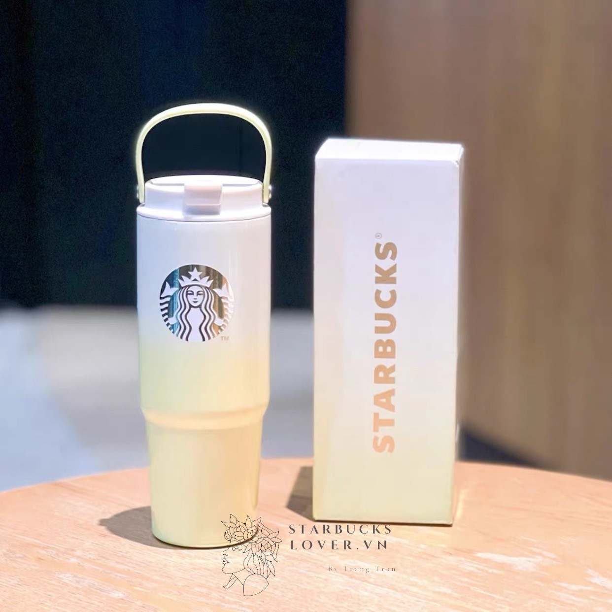 |chính hãng| bình starbucks giữ nhiệt green gradient 820ml