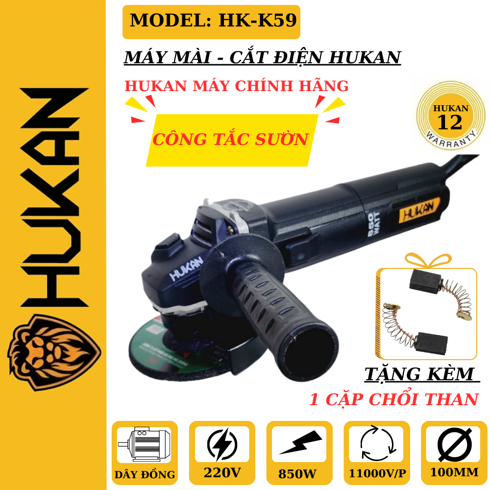 Máy cắt mài góc hukan k59 công suất 850w - máy mài góc chính hãng