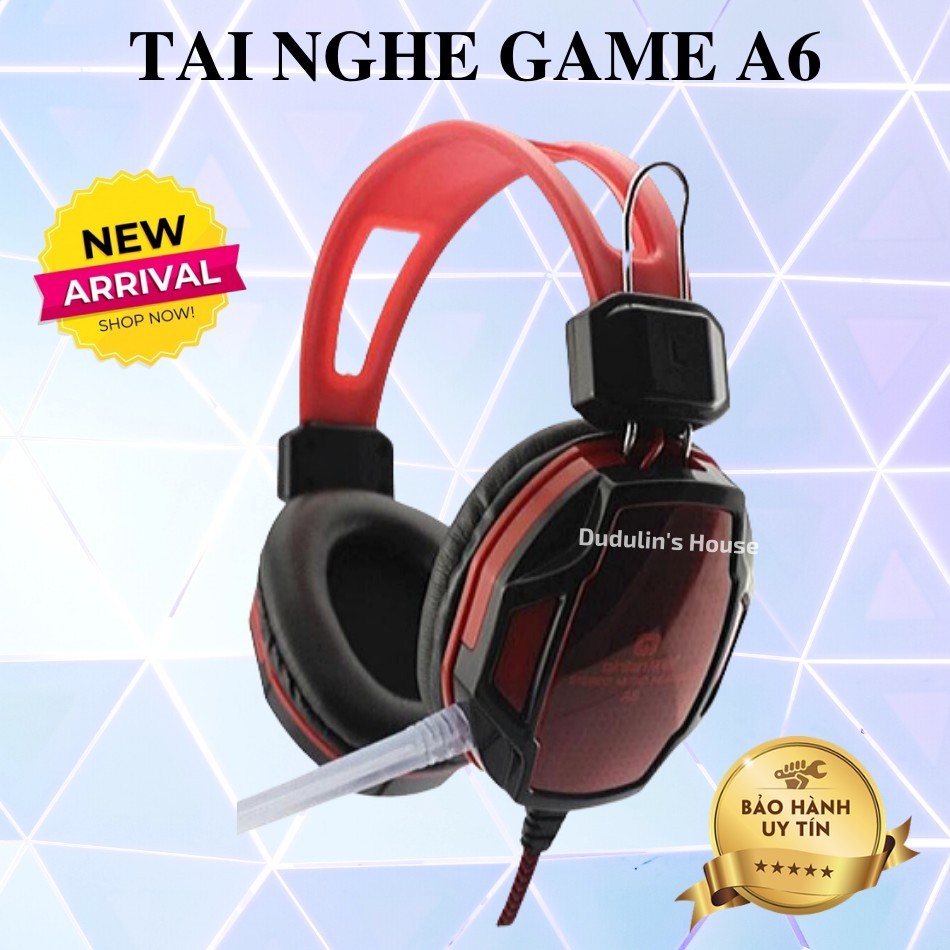 Tai nghe chụp tai chuyên game A6 cực ngầu, siêu bền headphone