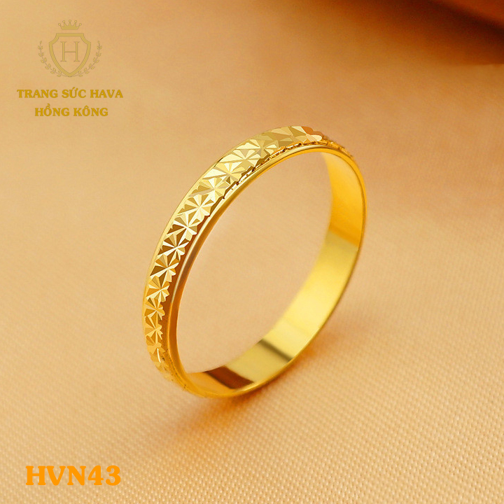 Nhẫn Nam Nữ Mặt Cách Điệu Hình Hoa, Phong Cách Trẻ Trung, Titan Xi Mạ Vàng Non 10k, 18k, 24k Thật Cao Cấp (Không Bị Đen) - Trang Sức Hava Hong Kong