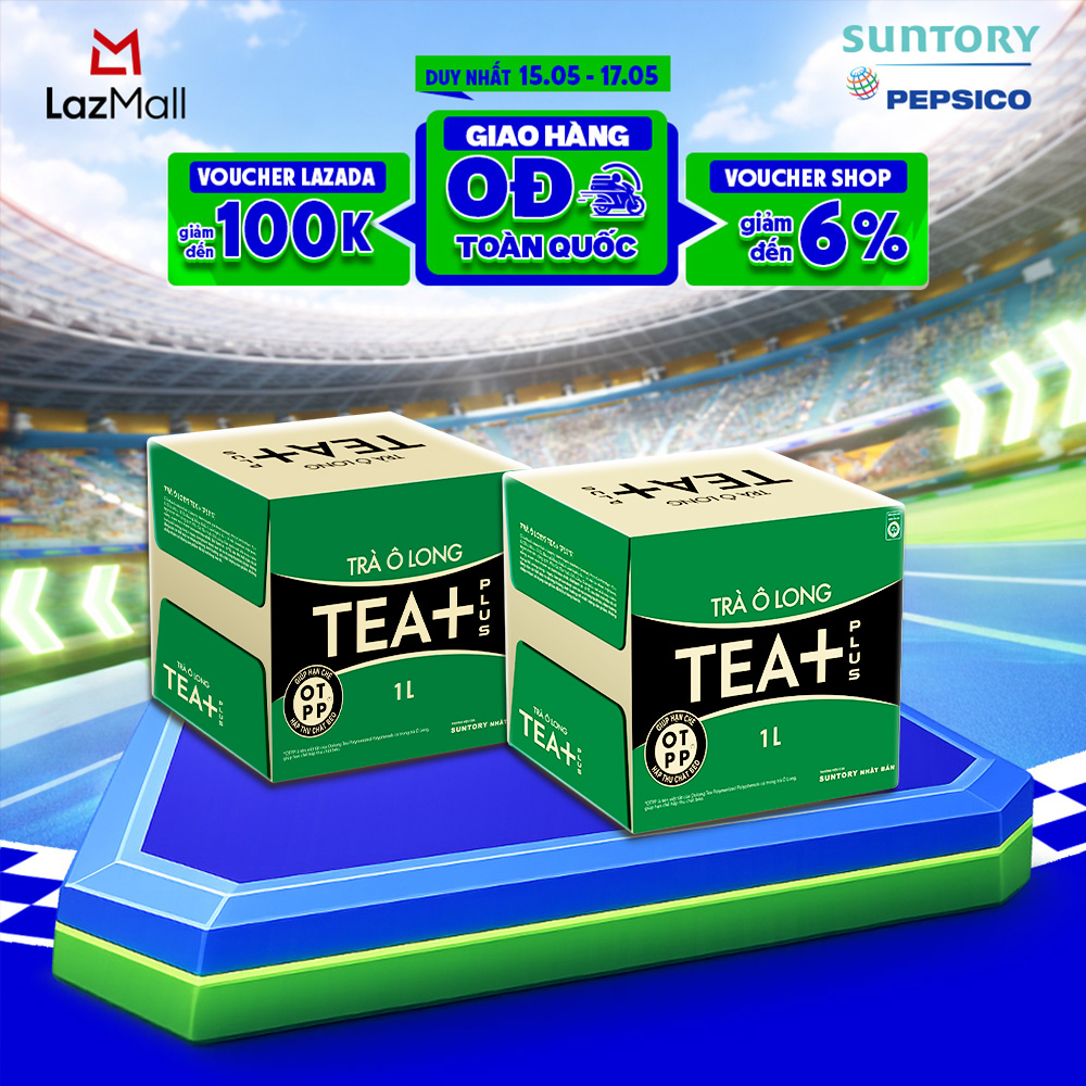 Combo 2 Thùng 12 Chai Trà Ô long Tea+ (1000ml/chai)