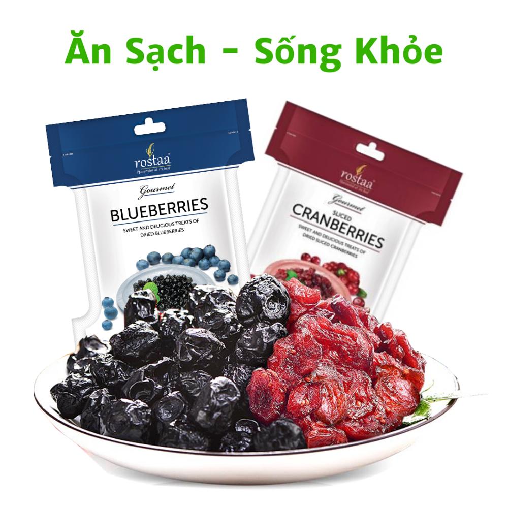 Combo Nam viet quất 50g + Viêt quất 50g sấy khô tự nhiên Rostaa - Đồ ăn vặt cho bà bầu với vị chua chua ngon ngọt