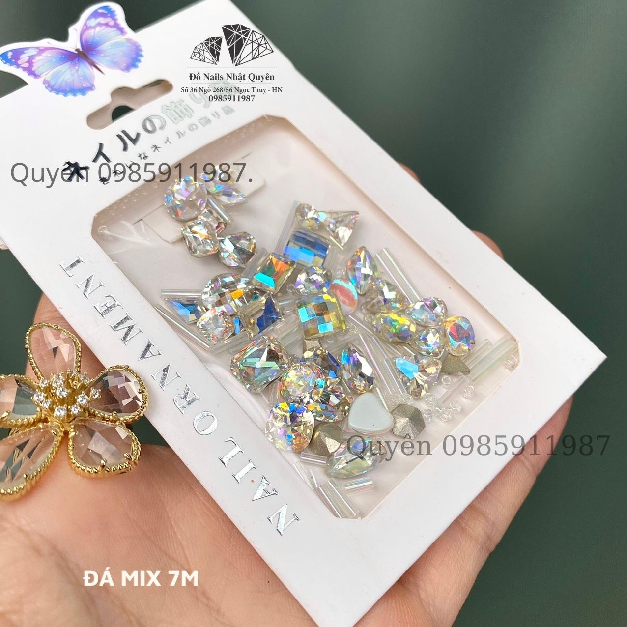 Set đá khối- đồ nails chuyên nghiệp-đá chân nhọn-đồ nails nhật quyên