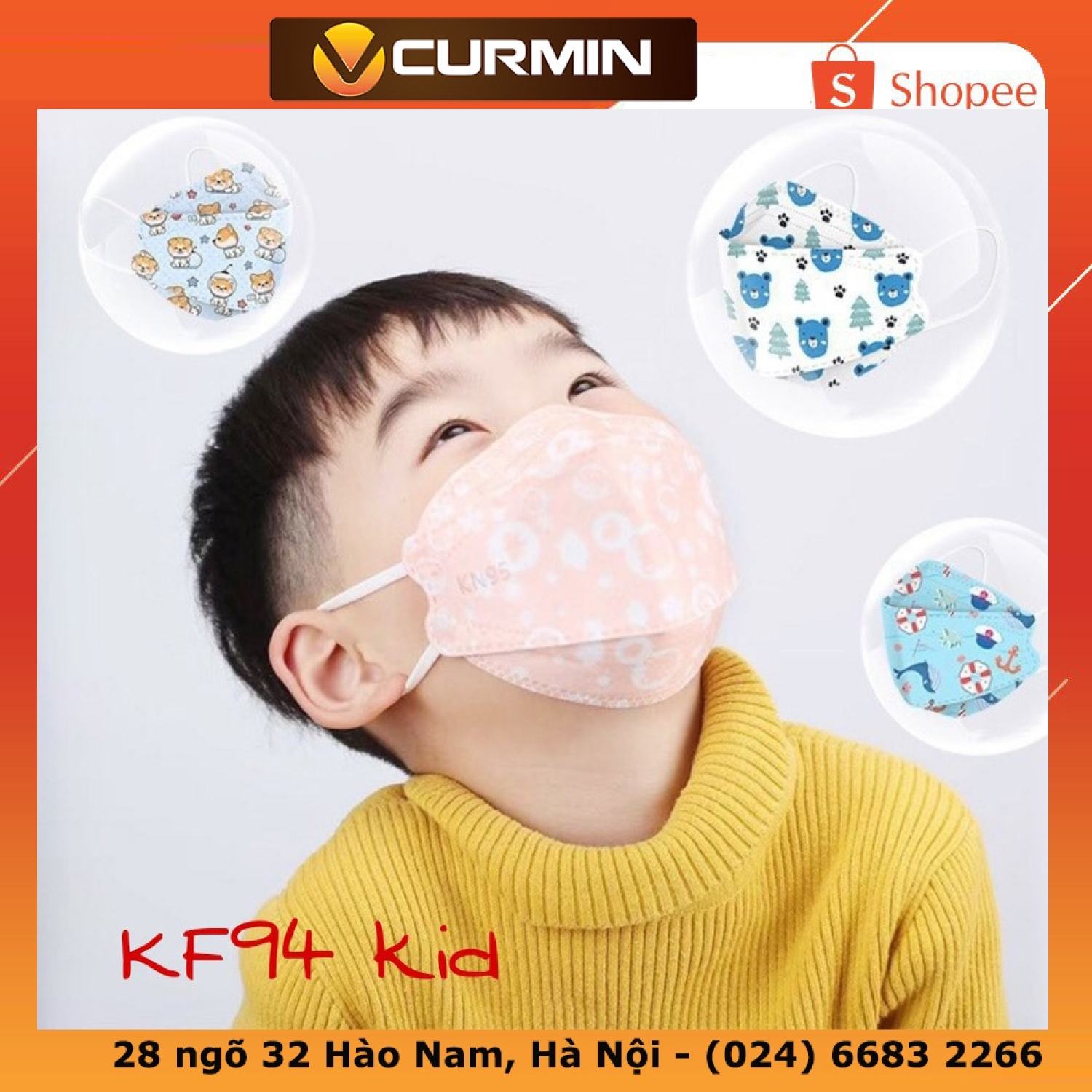 [Mã COSDAY giảm 8% đơn 150K] Khẩu trang cho bé KF94 tiêu chuẩn Hàn Quốc, túi zip 10 chiếc