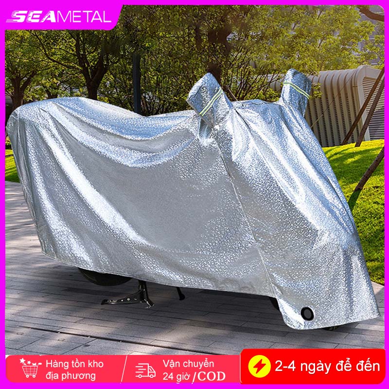 Bạt Phủ Xe Máy SEAMETAL bạt phủ xe máy cao cấp bạt che xe máy chống nắng mưa Vải Dù Tráng Nhôm 3 Lớp, Có Lớp Lót Chống Xước Xe