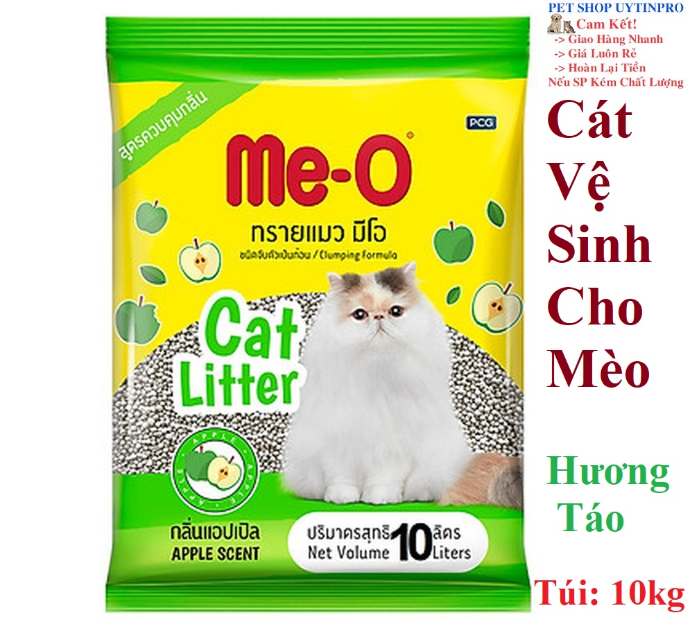 Cát vệ sinh cho mèo me-o hương táo túi 10l xuất xứ thái lan - pet shop uytinpro