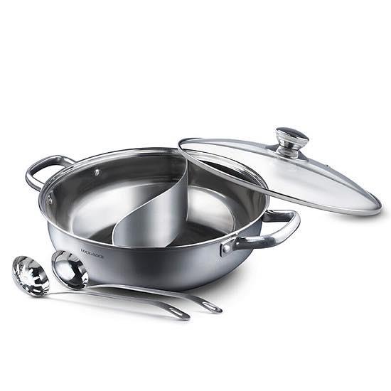 Nồi lẩu inox 2 ngăn lock&lock 28cm lcm2288