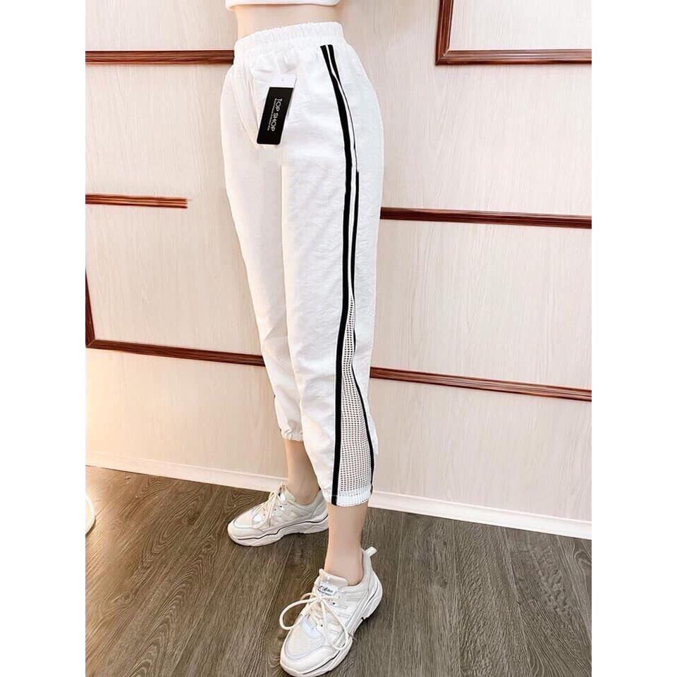 Quần jogger lưới phối sọc siêu mát