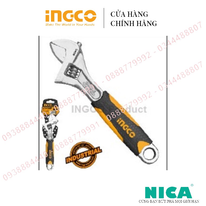 Mỏ lết cán bọc nhựa ingco 6inch 150mm - hadw131068