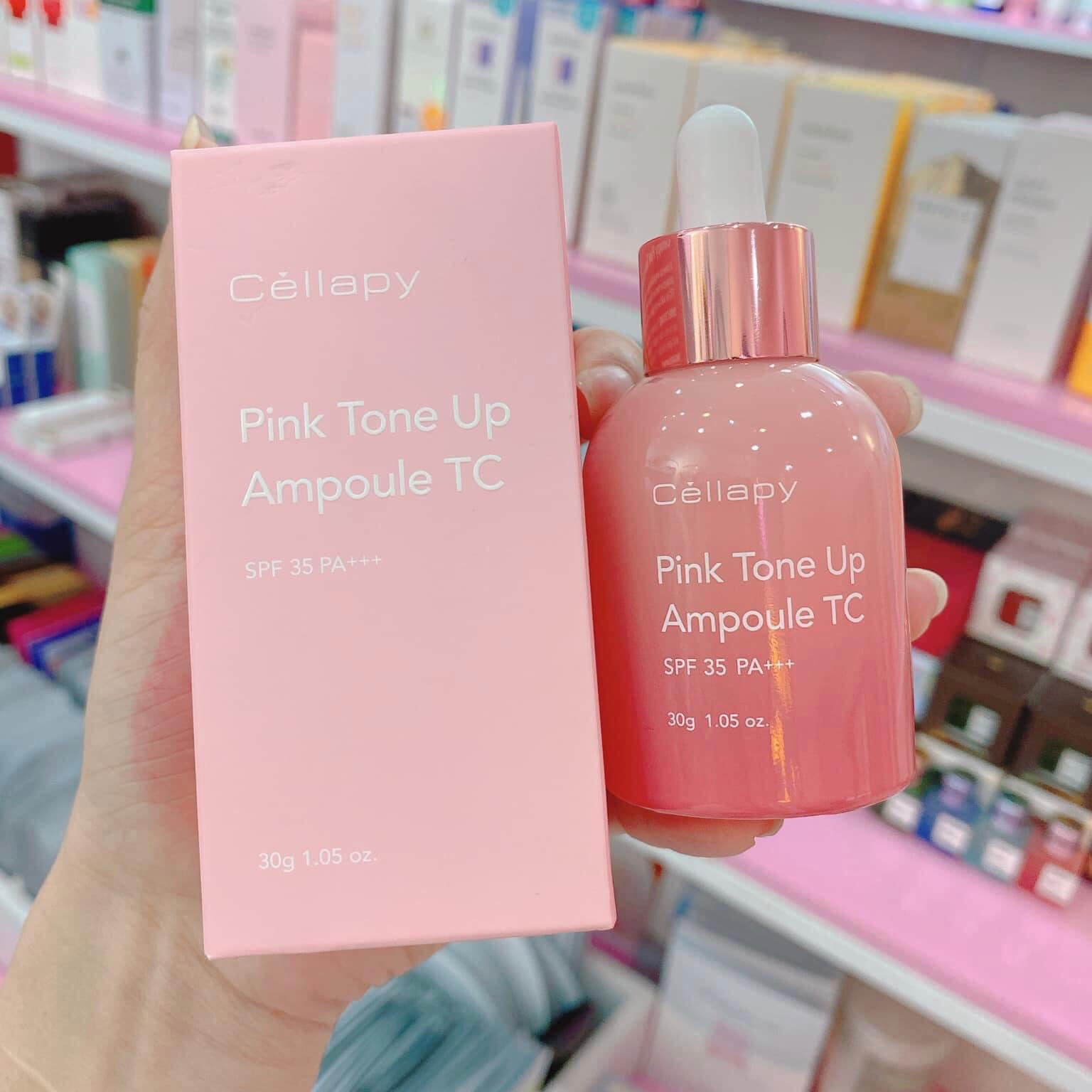 Kem chống nắng dạng serum cellapy pink tone up ampoule