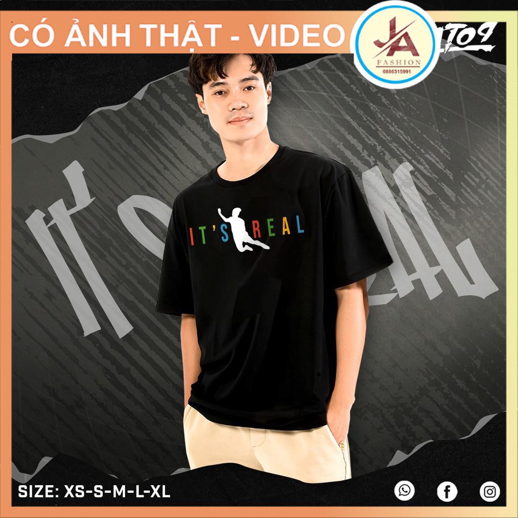 Áo thun văn toàn it’s real - áo phông nam nữ cú ngã văn toàn hottrend 2021 chất cotton co dãn 2 màu jashop