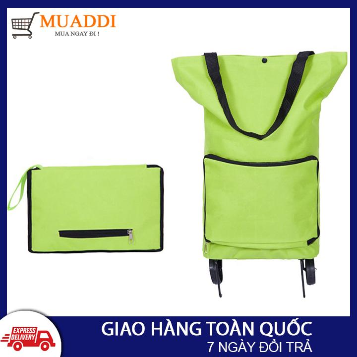 Túi vải đi chợ có bánh xe kéo gấp gọn bảo vệ môi trường, chịu lực cao