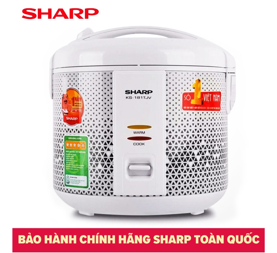 Nồi cơm điện sharp 1.8 lít ks-181tjv - hàng chính hãng