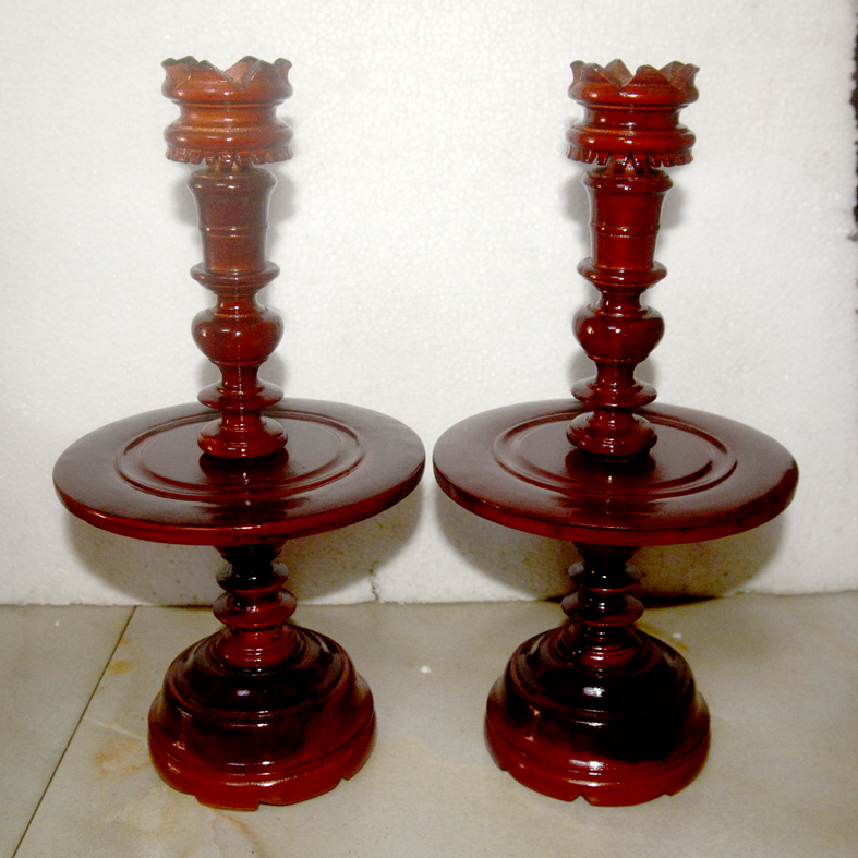 Cặp chân đèn thờ bằng gỗ thờ cúng bàn thờ cửu huyền