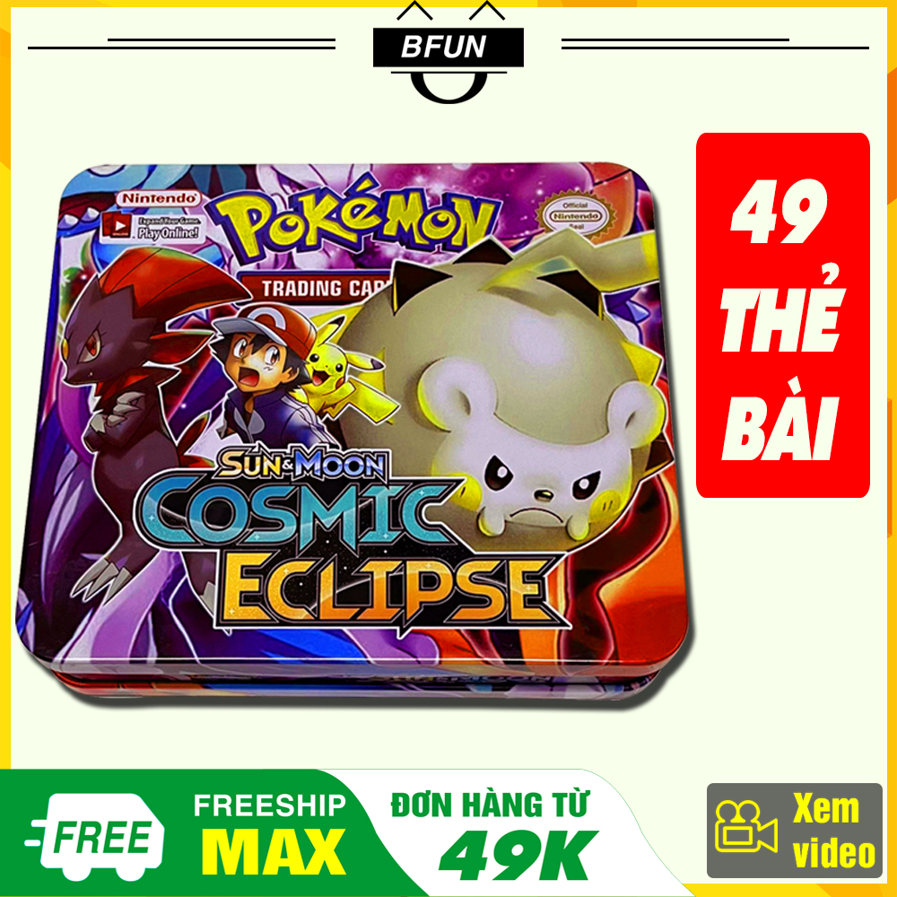 Bộ Thẻ Bài POKEMON SUN MOON Hộp Sắt PKM98 - Gồm 98 Lá - 3 Gói Bài Đặc Biệt TCG Trading Card Game - Đồ Chơi Trẻ Em Thẻ Bài Pokemon Tcg Cao Cấp Có Lá Hiếm Chính hãng - Bộ Bài Pokemon Vmax Board Game Giá Rẻ BFUN