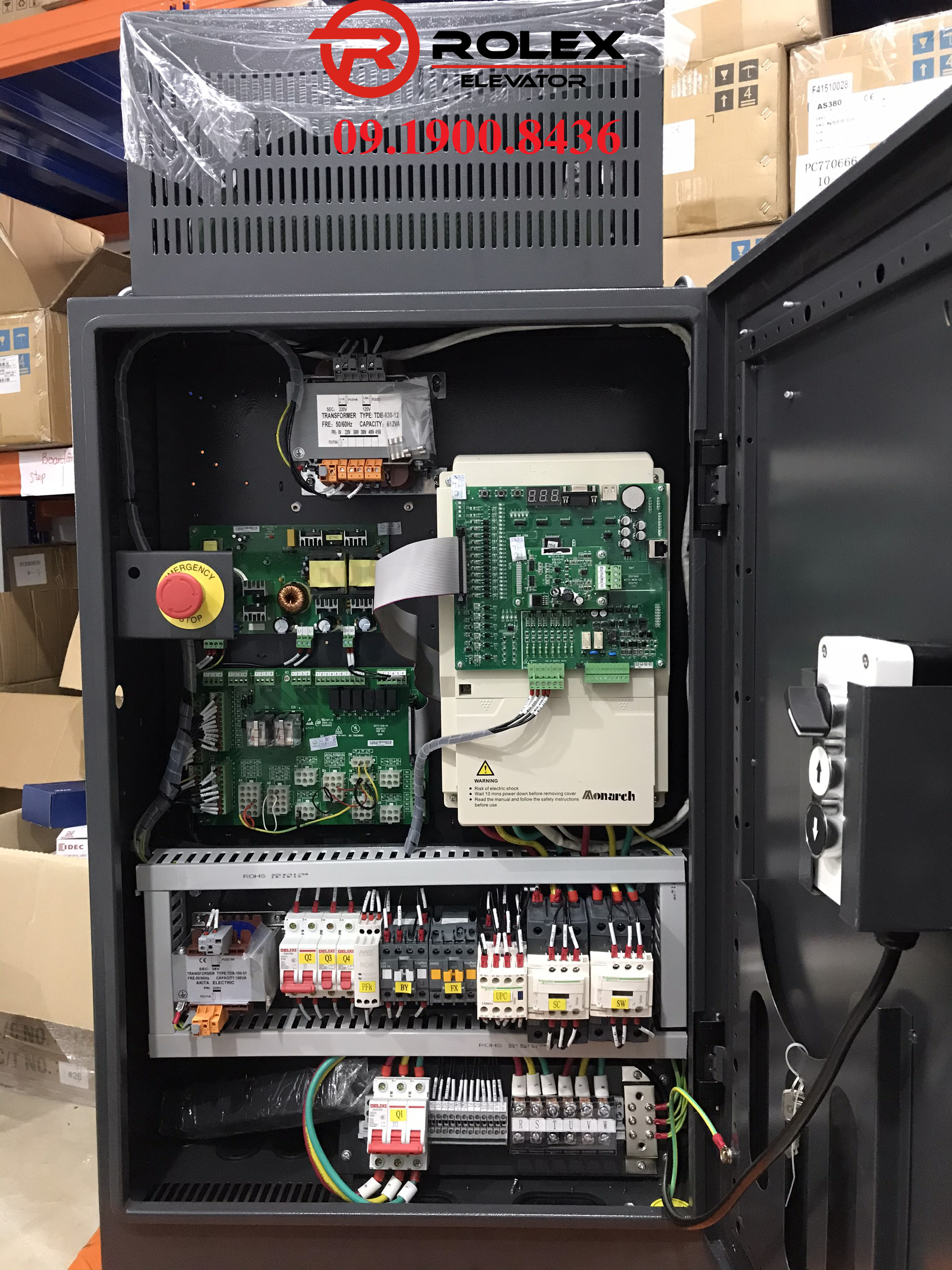 Tủ Điều Khiển Thang Máy NICE 3000 (với đường dẫn cứu hộ UPS, card encoder 1387/1024/1313 và Keypad) - Thiết Bị Linh Kiện Thang Máy Rolex ( Gía đã bao gồm chi phí lắp đặt )