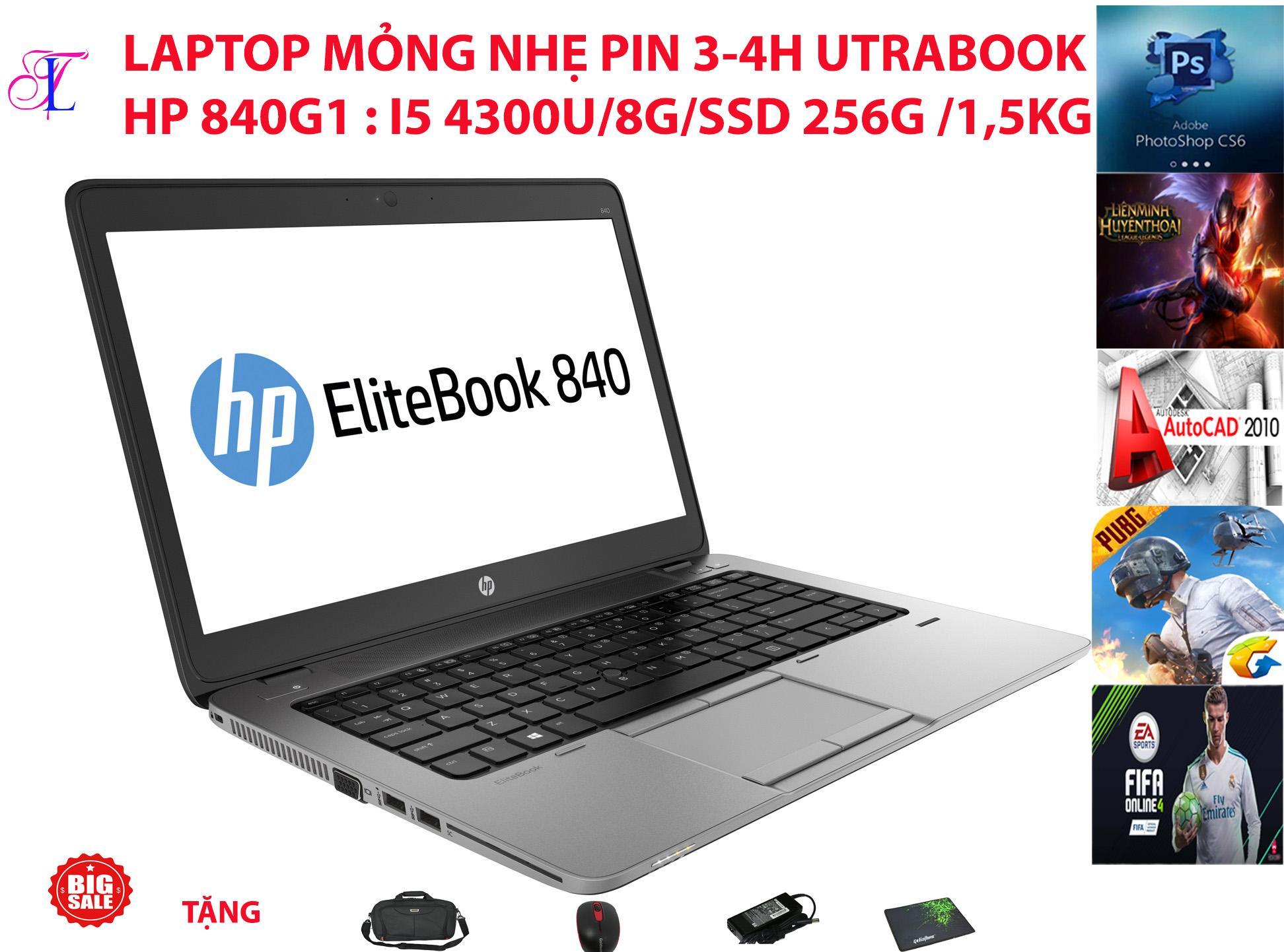 [Trả góp 0%]Siêu Phẩm Utrabook Mỏng Nhẹ cao cấp-HP EliteBook 840 G1 ( i5-4300U ram 16GB SSD 256G VGA on Intel HD 4400 màn 14″ HD)