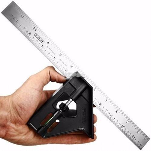 Thước ê ke thủy cán cầm nhựa 300mm stanley 46-012