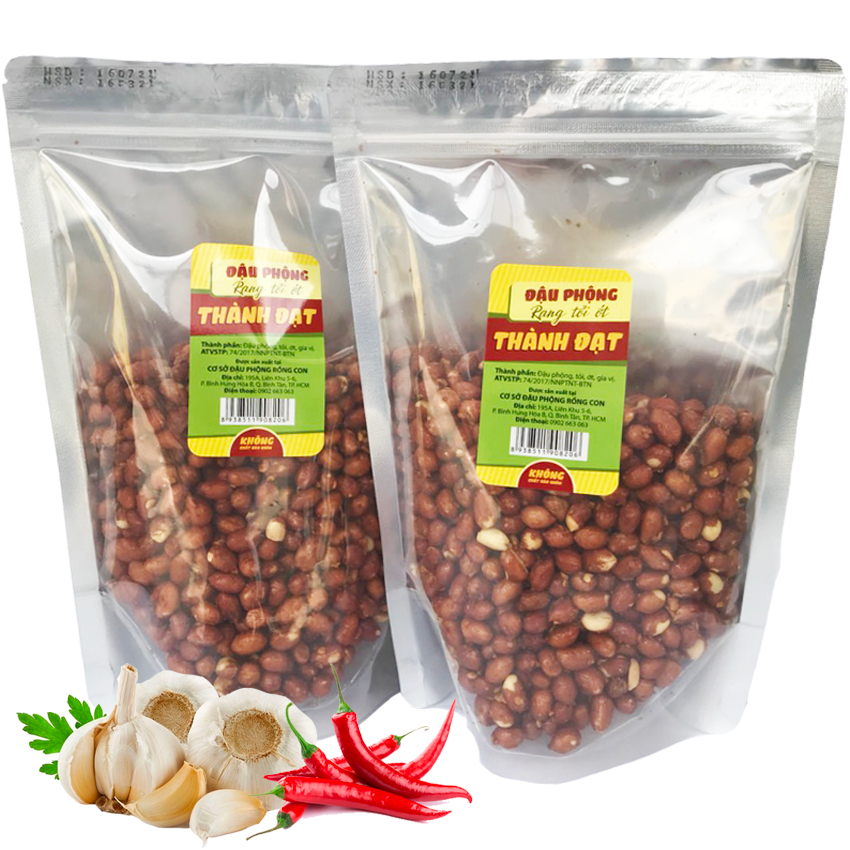 1KG Đậu Phộng Rang Tỏi Ớt Thơm Ngon Thương Hiệu Thành Đạt - Đồ ăn vặt, đậu và hạt, đồ ăn chế biến sẵn