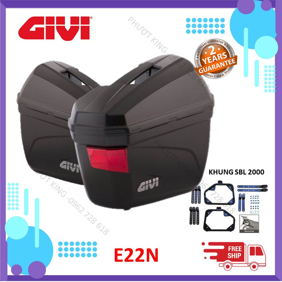 Combo thùng hông givi e22n+ bộ đế sbl2000