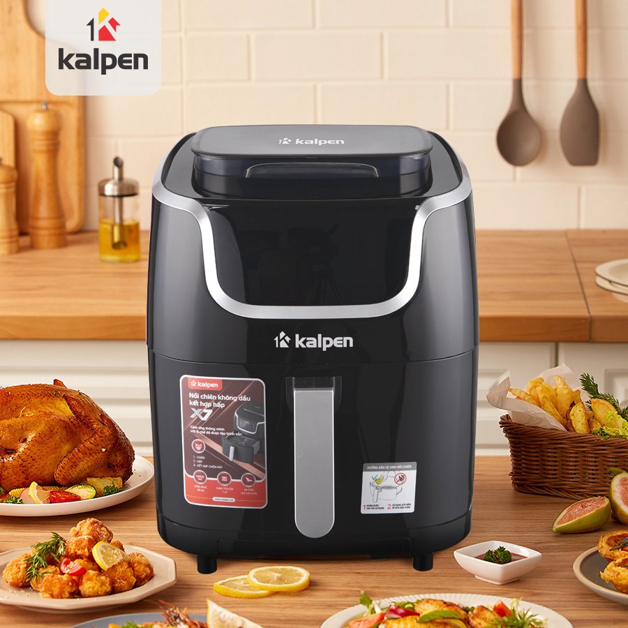 Nồi chiên hấp không dầu hơi nước 7l kalpen x7