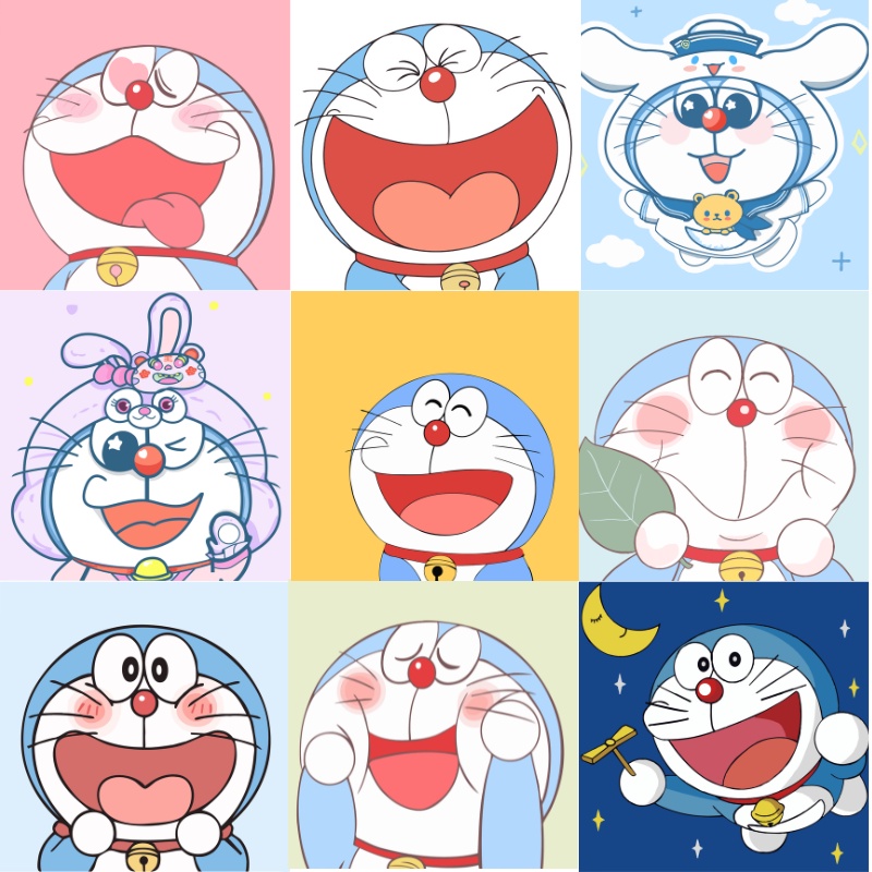 TRANH TÔ MÀU SỐ HÓA DORAEMON  KÍCH THƯỚC 20X20  CĂNG SẴN KHUNG, TRANH, CỌ, MÀU