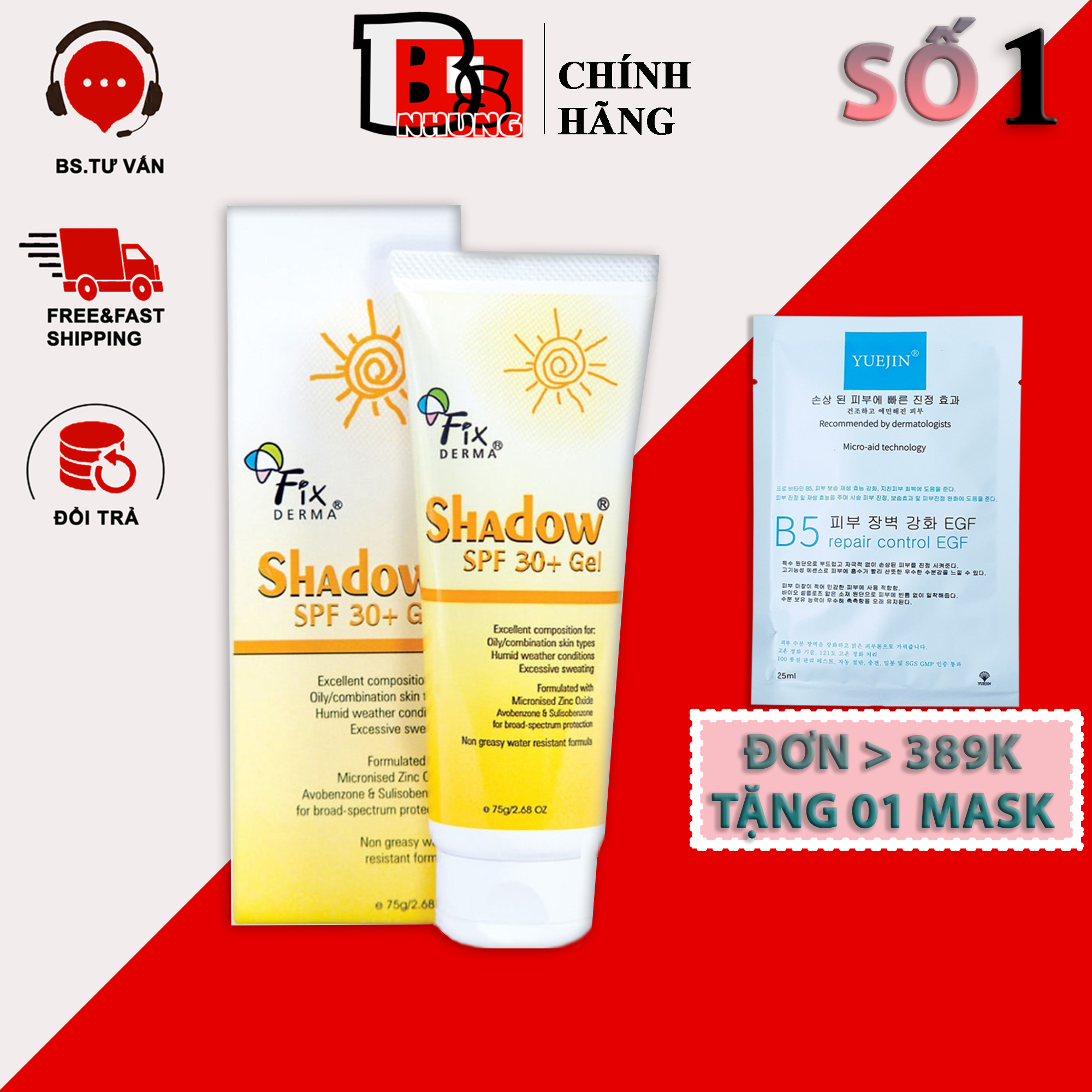 Kem Chống Nắng Fixderma Shadow SPF 30+