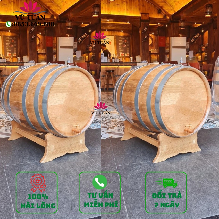 Thùng gỗ sồi 20L lít ngâm rượu, thùng ngâm ủ rượu gỗ sồi Nga