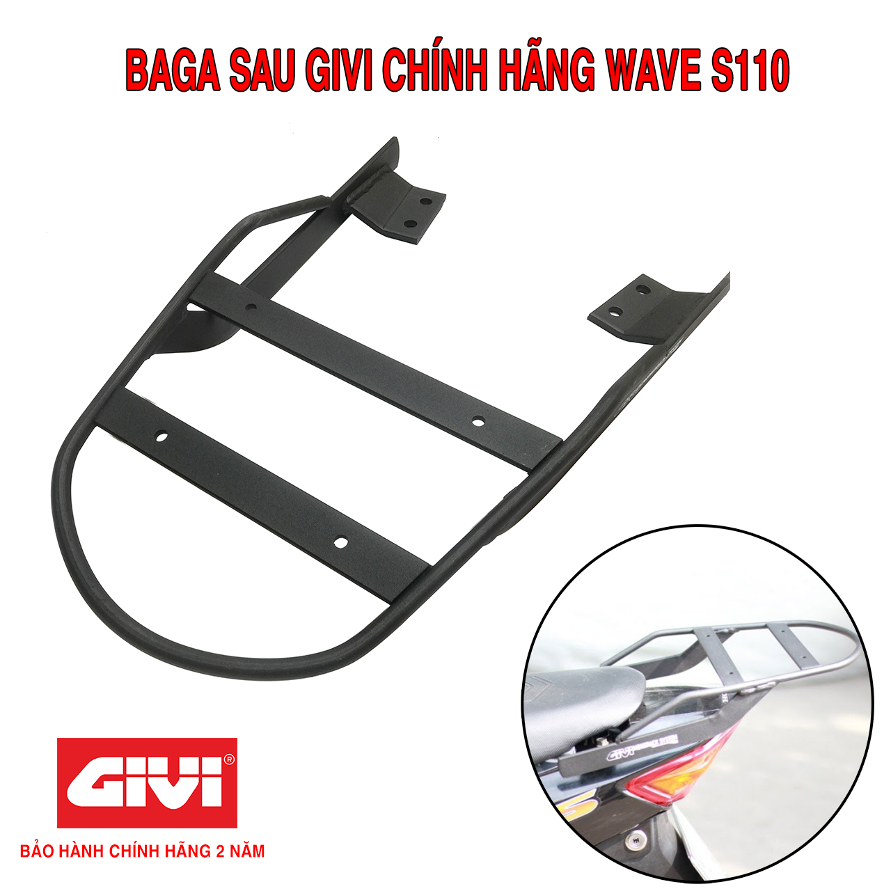 Baga Sau Givi Wave S110 Chịu Lực Cao Chính Hãng - Bảo Hành 2 Năm