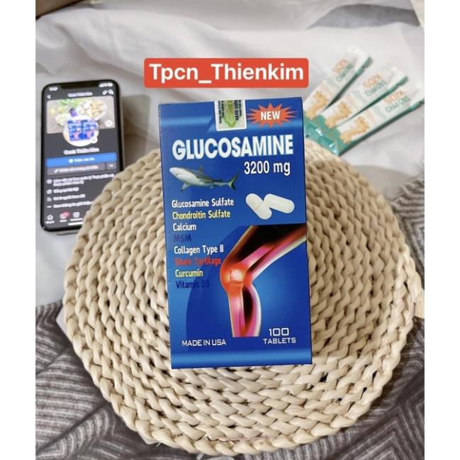 Ho tro xuong khop glucosamine 3200mg hop 100 vien