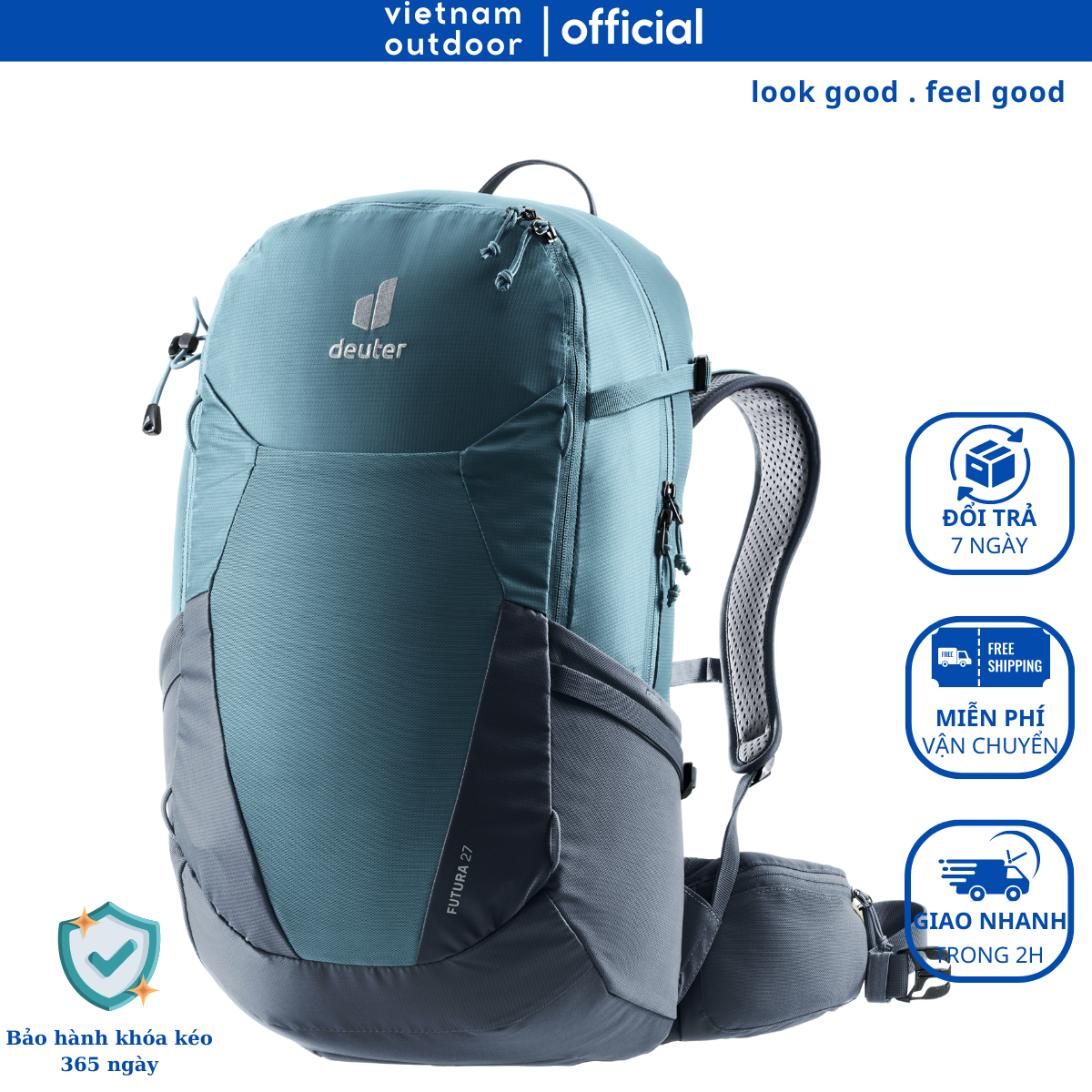 Balo Leo Núi Du Lịch DEUTER FUTURA 27 Thời Trang Có Áo Mưa Đi Kèm Trợ Lực Đa Năng Nhiều Ngăn Lưu Trữ