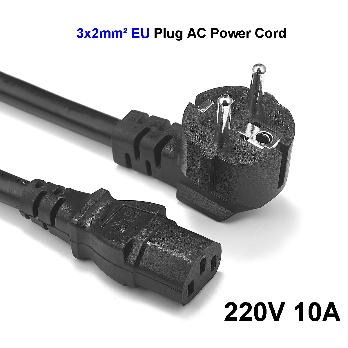 EU Power Supply Cord 2mm2 Schuko to IEC C13 Power Cable 1.5m 3m 5m For PC Computer PSU Antminer Speakers Pressure Cooker