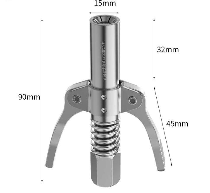 Đầu bơm mỡ kẹp tự khóa 2 cạnh, 6 chấu kẹp vú mỡ, chịu áp suất cao Giá 45,000 Đồng*Miễn phí vận chuyển