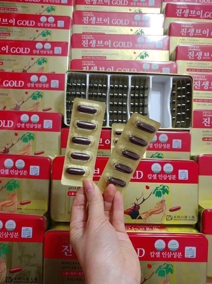 Đạm tổng hợp hồng sâm nhung hươu linh chi đỏ hàn quốc- hộp 120 viên