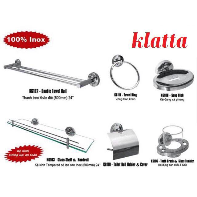 Bộ phụ kiện nhà tắm 6 món Klatta chất liệu 100% Inox