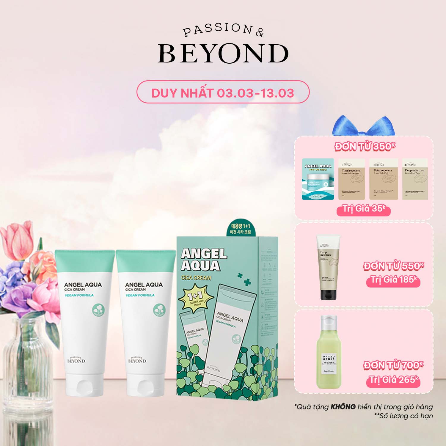 MUA 1 TẶNG 1 Kem dưỡng phục hồi Beyond Angel Aqua Cica Cream 150ml + 150ml
