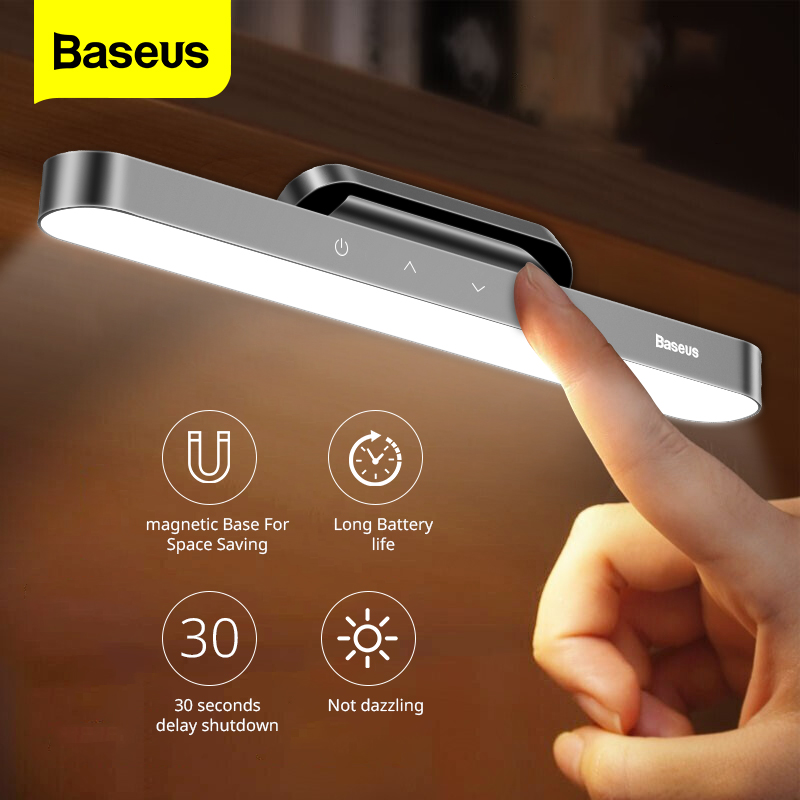 BASEUS Đèn LED từ tính mini sạc USB chức năng làm đèn ngủ đèn Tủ quần áo đèn bàn học bàn làm việc có thể xoay Điều chỉnh độ sáng