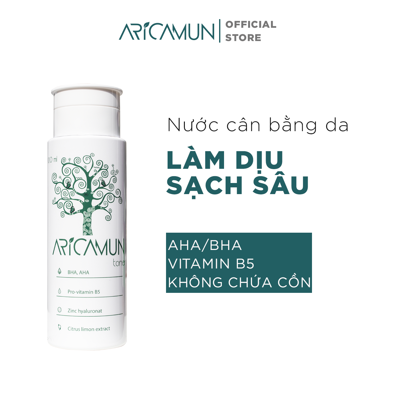 Nước cân bằng da, cấp ẩm và sạch sâu aricamun toner